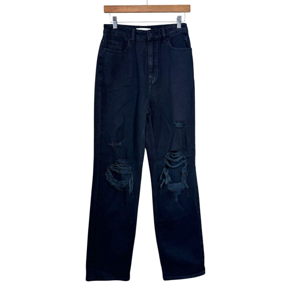 PacSun 90s Boyfriend Jean 27 High Black Distressed‎ Ripped Thrashed Baggy Grunge